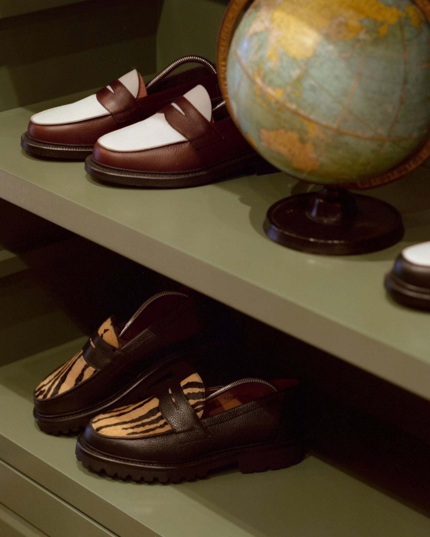 An image of Blackstock.& Weber's shoes displayed in its flagship store.