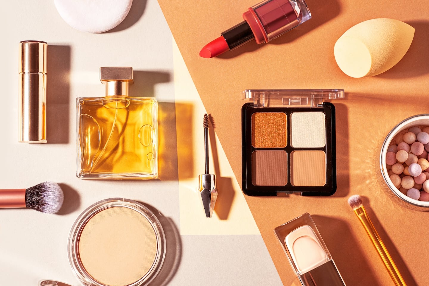 A flat lay of beauty products