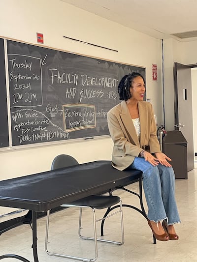 Ramona Dunlap in her classroom at FIT.