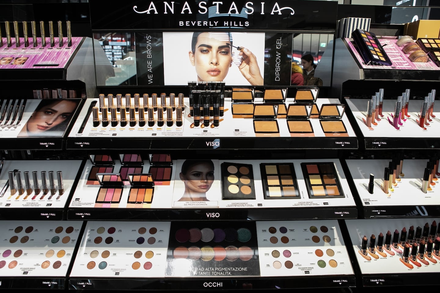 A makeup counter in store