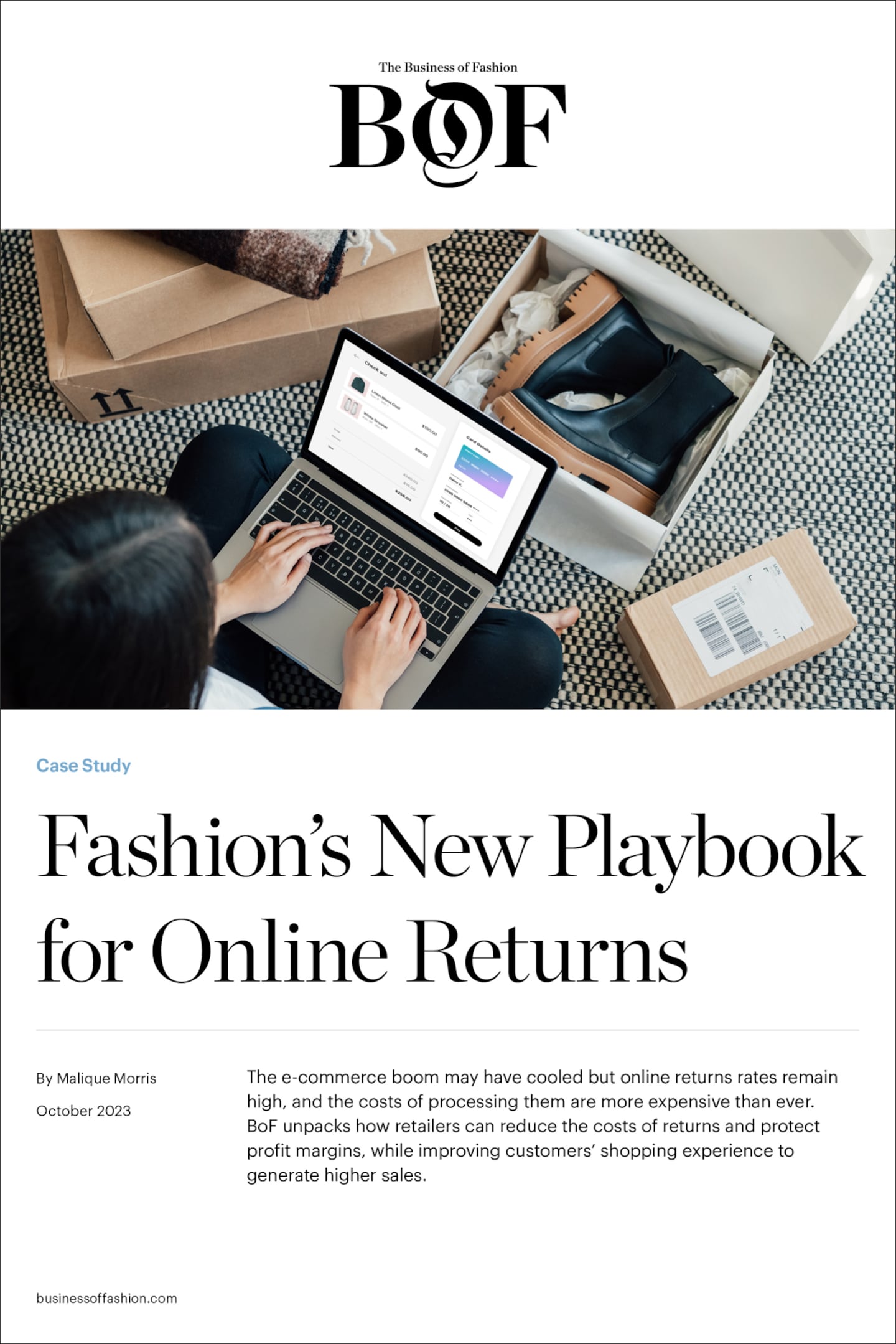 BoF's new case study, Fashion's New Playbook for Online Returns cover