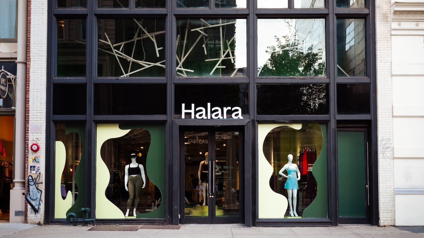 A photo of Halara's first pop-up store.