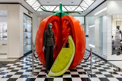 Italy-themed displays inside Bloomingdale's 59th Street store.