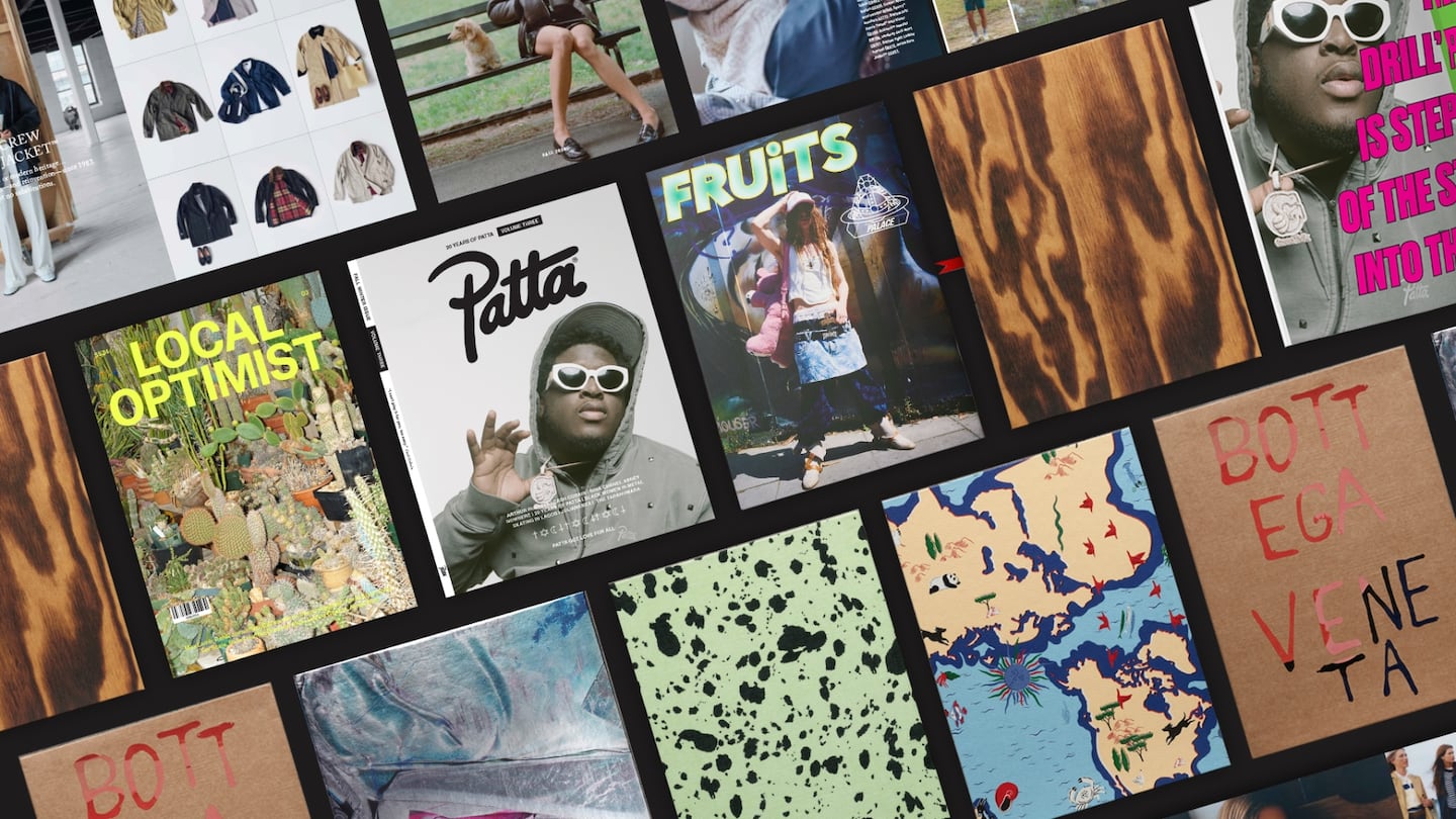 Print media released within the past year from brands such as Patta, Madhappy, Palace, Bottega Veneta and J.Crew